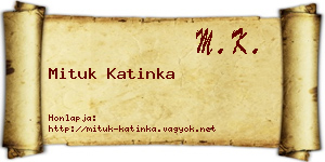 Mituk Katinka névjegykártya